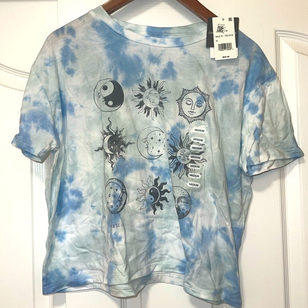 NWT - Grayson Threads Short Sleeve Tie Dye Celestial T-Shirt - Women Med